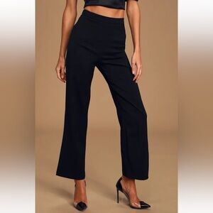 Chic Takeover Black High-Rise Trouser Pants